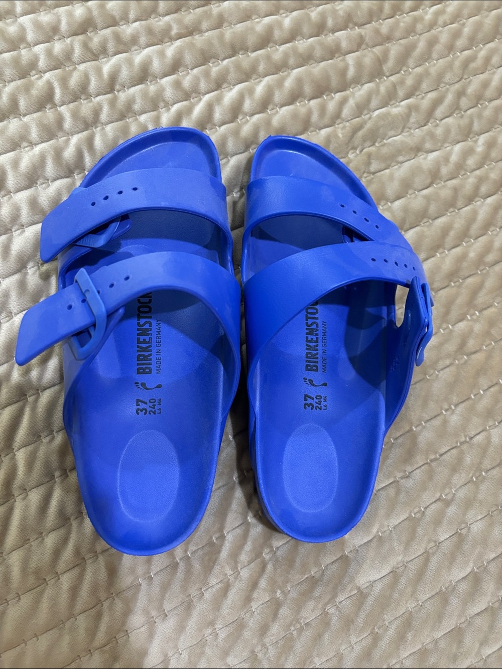Birkenstock Women’s Blue Slide Sandals